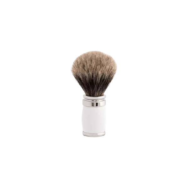 Plisson 1808 Joris Genuine Badger Shaving Brush European Grey Lacquer and Palladium - 3 Colors