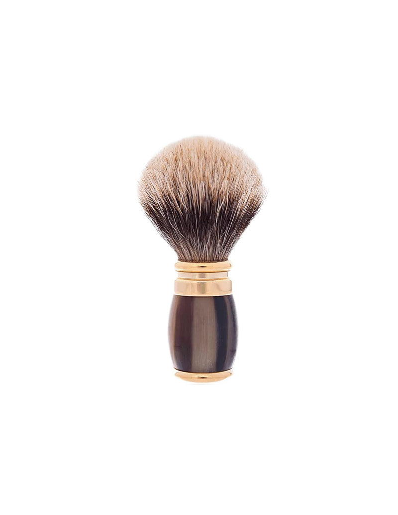 Plisson 1808 Horn & Gold Genuine Badger Shaving Brush