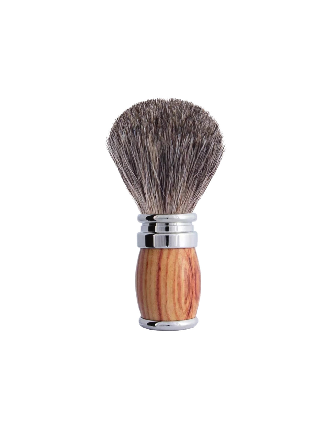 Plisson 1808 Rosewood and Chrome Finish Russian Grey Genuine Badger Shaving Brush - Joris