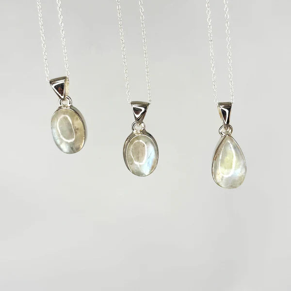Ruby's Healing Crystals AAA Moonstone Sterling Pendants