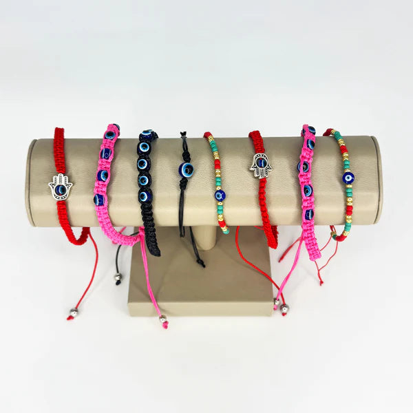 Ruby's Healing Crystals Adjustable Evil Eye String Bracelets