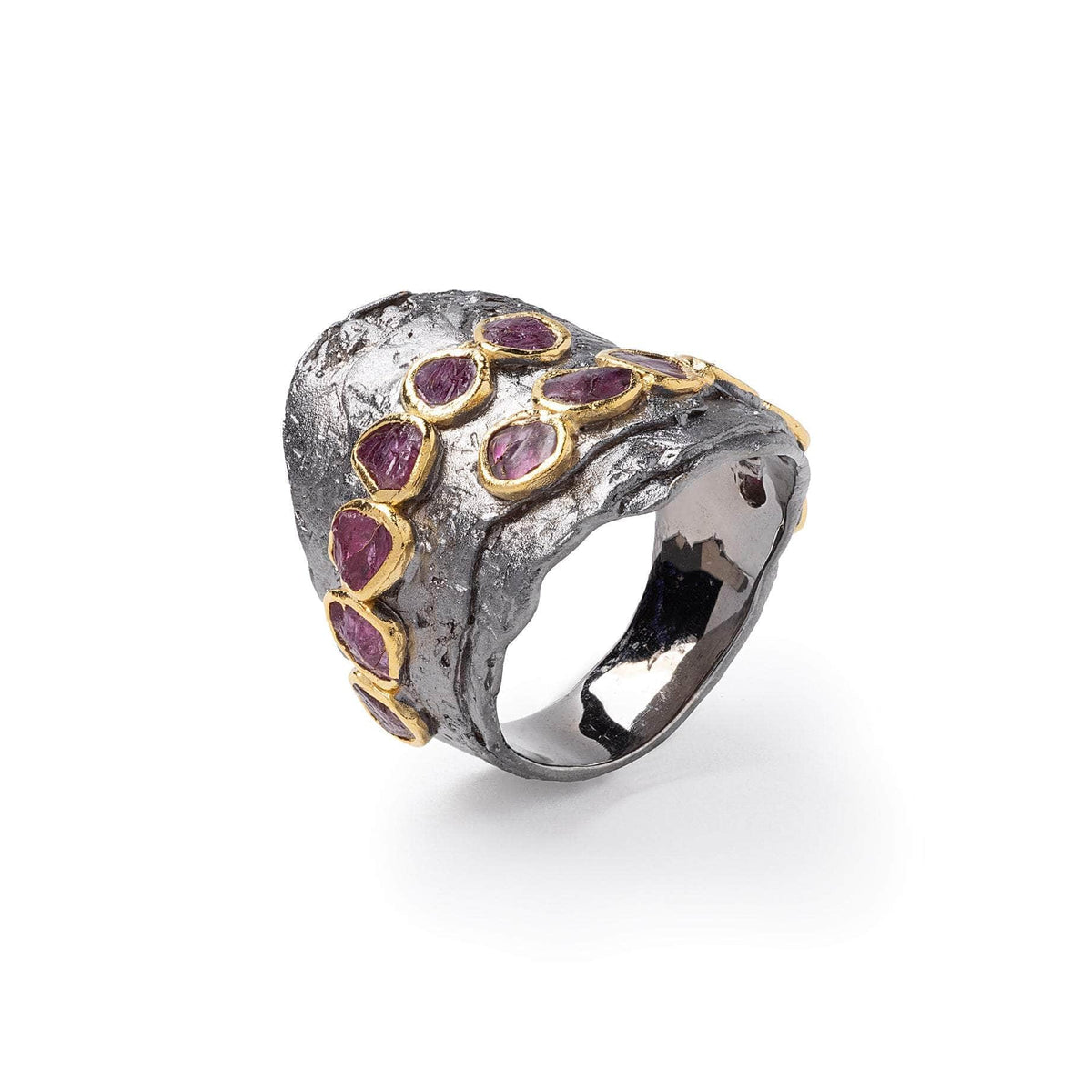 German Kabirski Perun Rough Ruby Ring