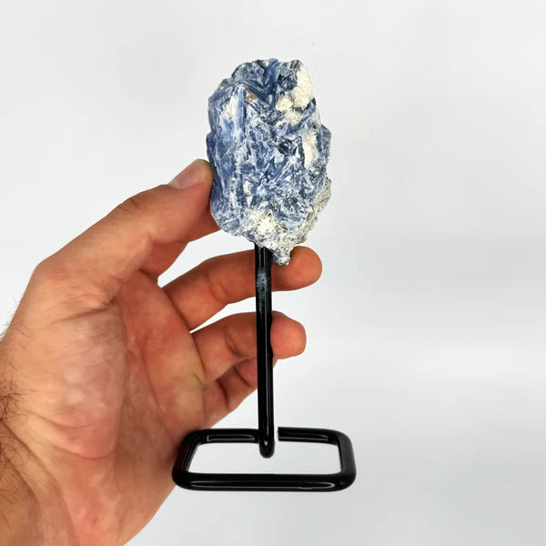 Ruby's Healing Crystals 6” Raw Blue Kyanite On Stand