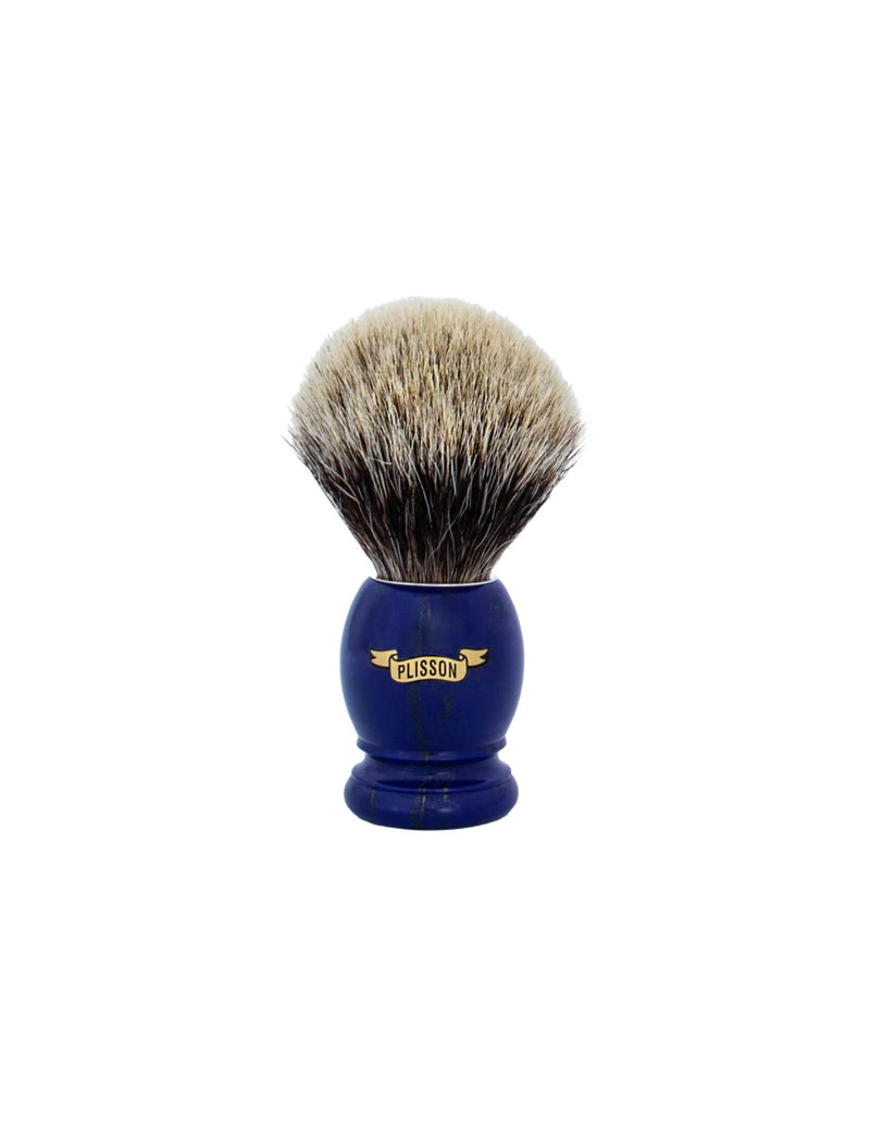 Plisson 1808 European Grey Genuine Badger and Lazuli Resin Shaving Brush
