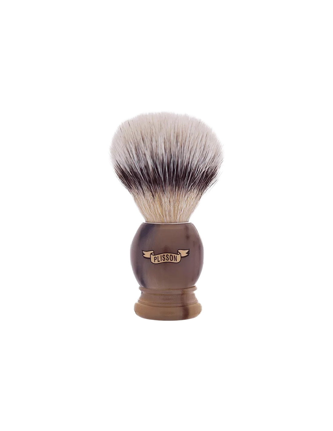 Plisson 1808 Horn Handle & White Fibre Shaving Brush