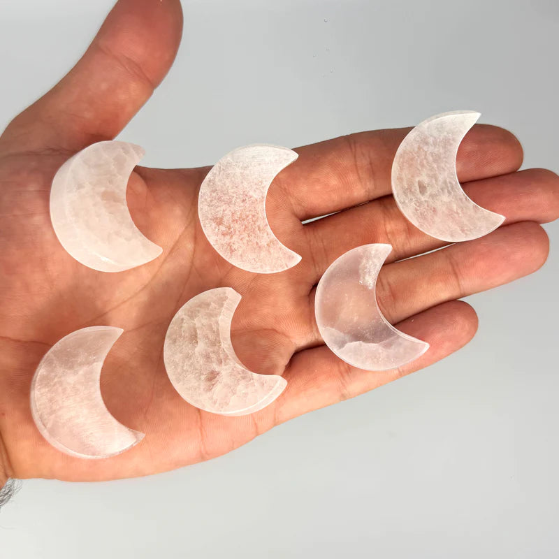 Ruby's Healing Crystals 1.5” Selenite Moons