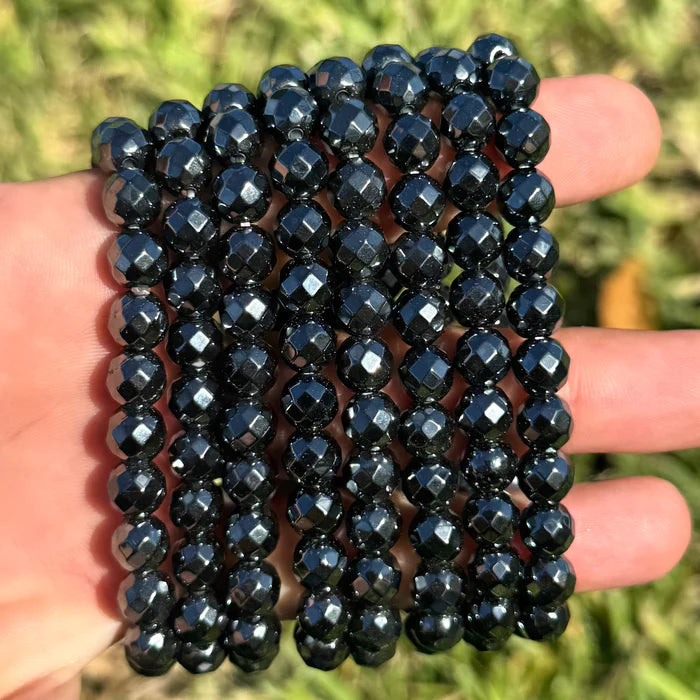 Ruby's Healing Crystals 8mm Faceted Hematite Bracelets