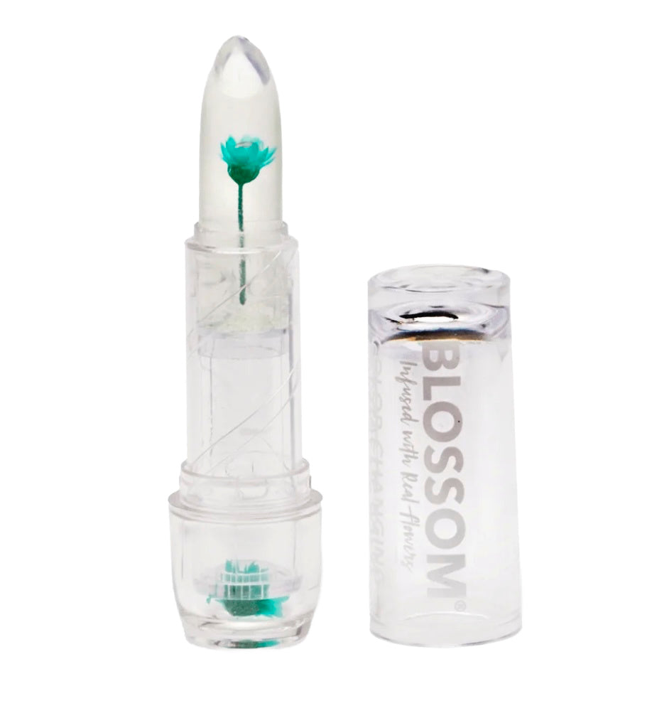 Blossom Crystal Lip Balm Turquoise Flower .3 oz