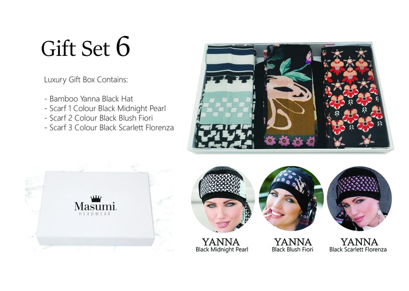Masumi Gift Box 6: 1 Chemo Cap + 3 Scarves