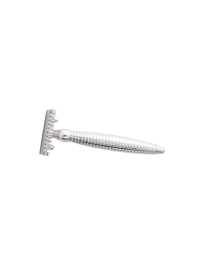 End Perspective Razorblade Plisson 1808 Solid Brass Diamond Safety Razor - Palladium Finish ...