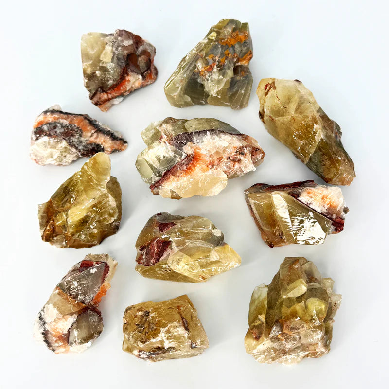 Ruby's Healing Crystals Raw Rainbow Calcite Chunks