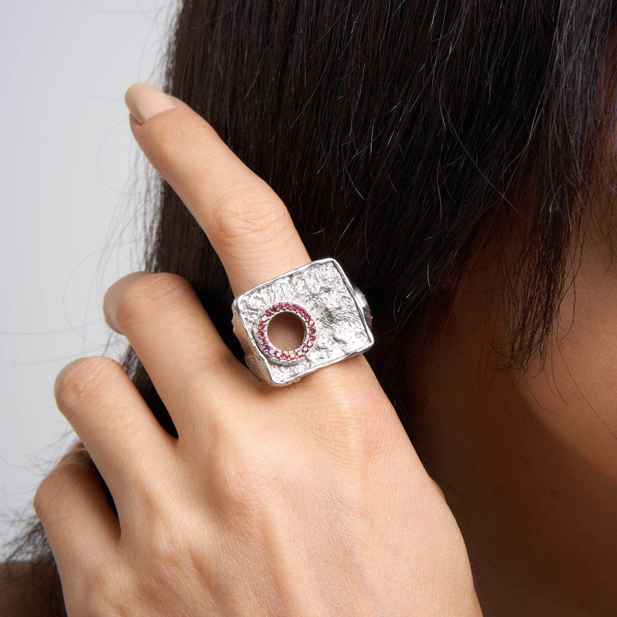 German Kabirski Migree Pink Sapphire and Yellow Sapphire Ring