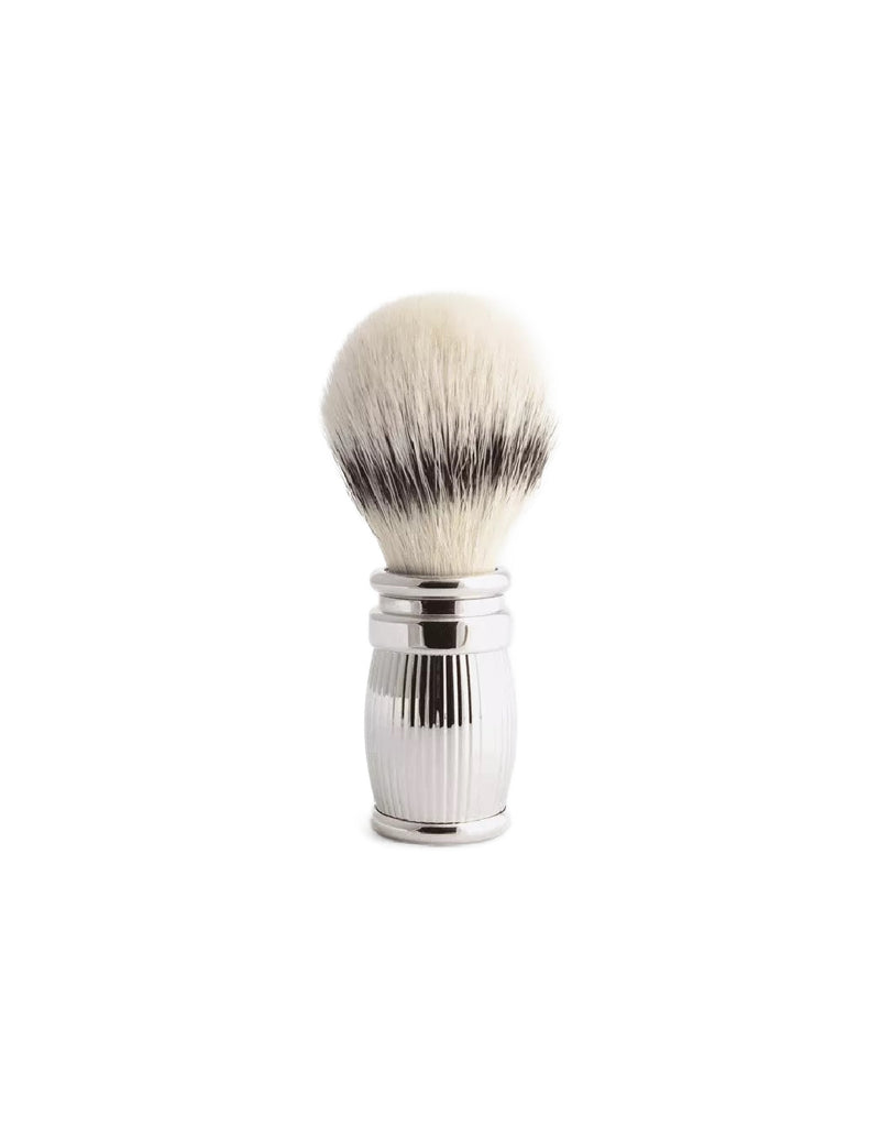 Plisson 1808 Shaving Brush in Solid Brass with Palladium Finish and Synthetic Fibre