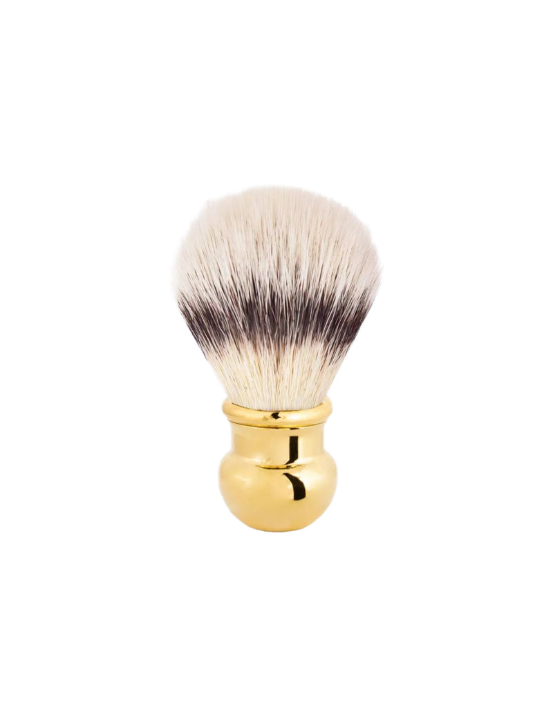 Plisson 1808 Gold Finish "High Mountain White" Fibre Shaving Brush Boule