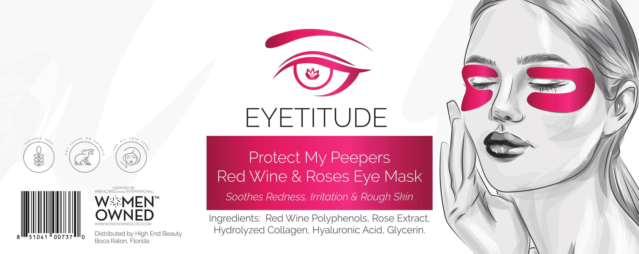 Eyetitude Protect My Peepers Red Wine & Roses Eye Mask