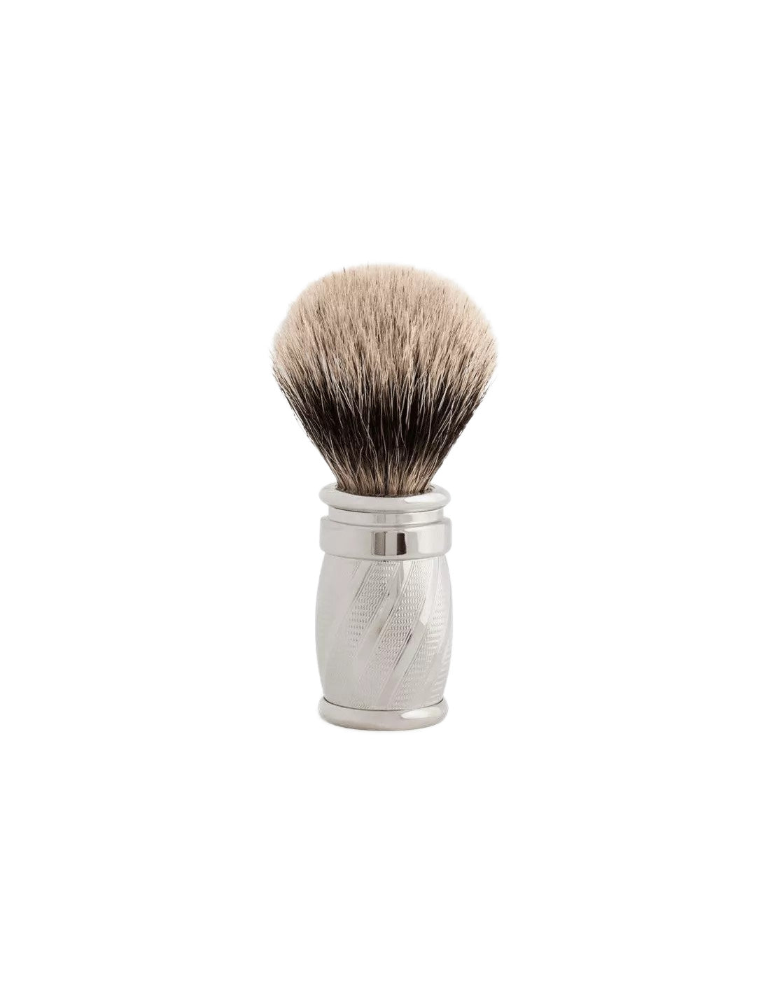 Plisson 1808 Brass Engraved Palladium Guilloche Spiral Genuine Badger Shaving Brush