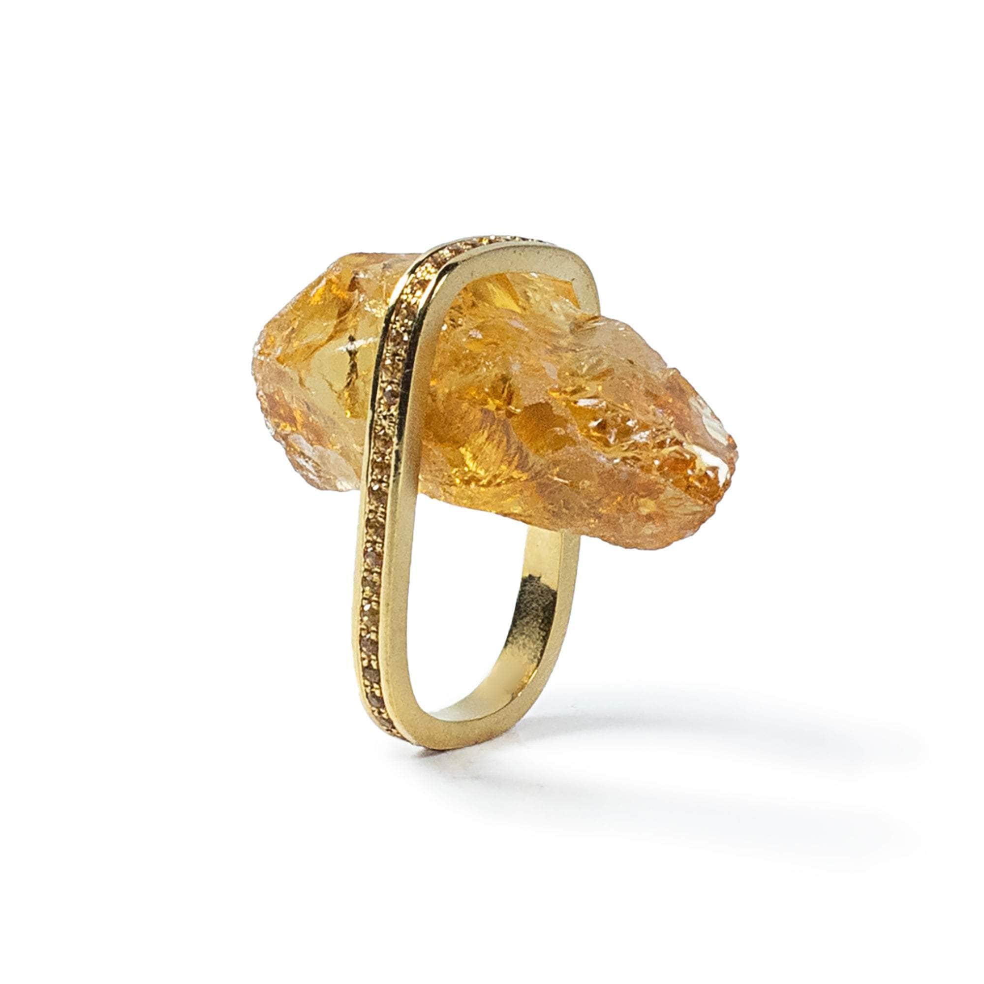 German Kabirski Katom Rough Citrine and Sapphire Ring – High End