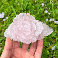 Ruby's Healing Crystals Rose Quartz Rose Carvings