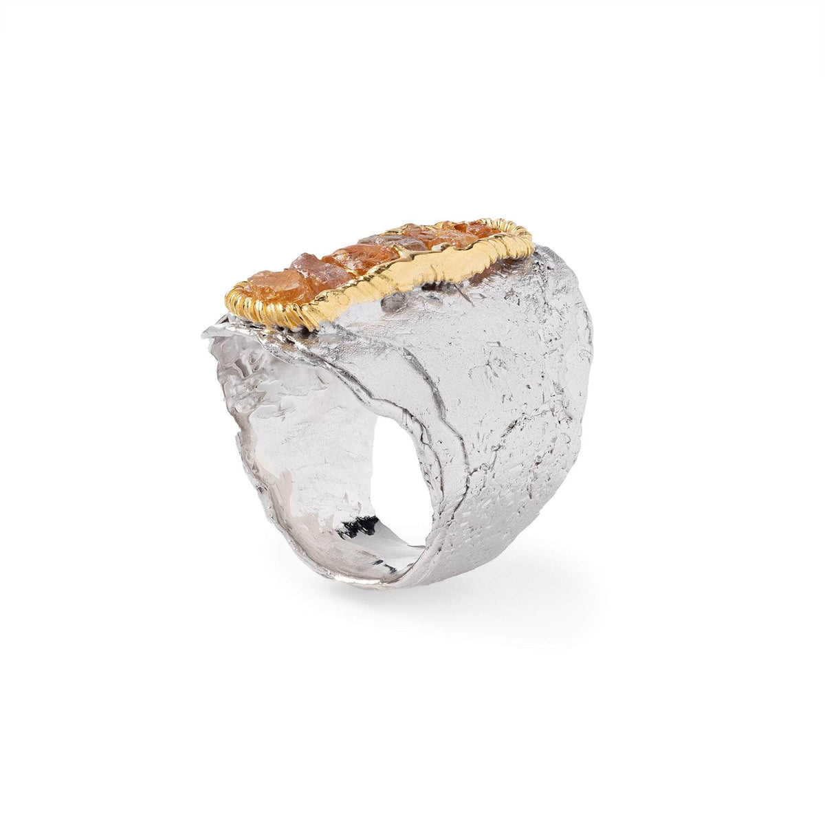 German Kabirski Ishan Rough Spessartine Garnet Ring