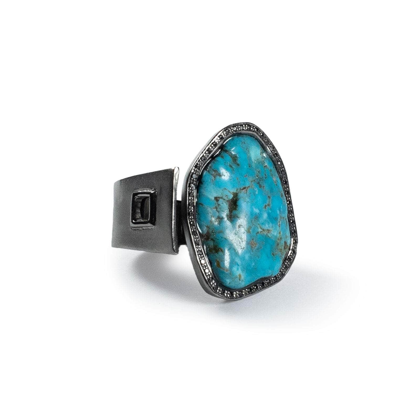 German Kabirski Hara Rough Turquoise and Spinel Ring – High End Beauty
