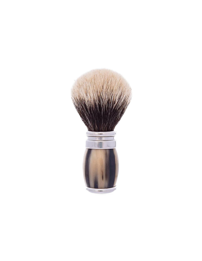 Plisson 1808 Horn & Palladium Genuine Badger Shaving Brush