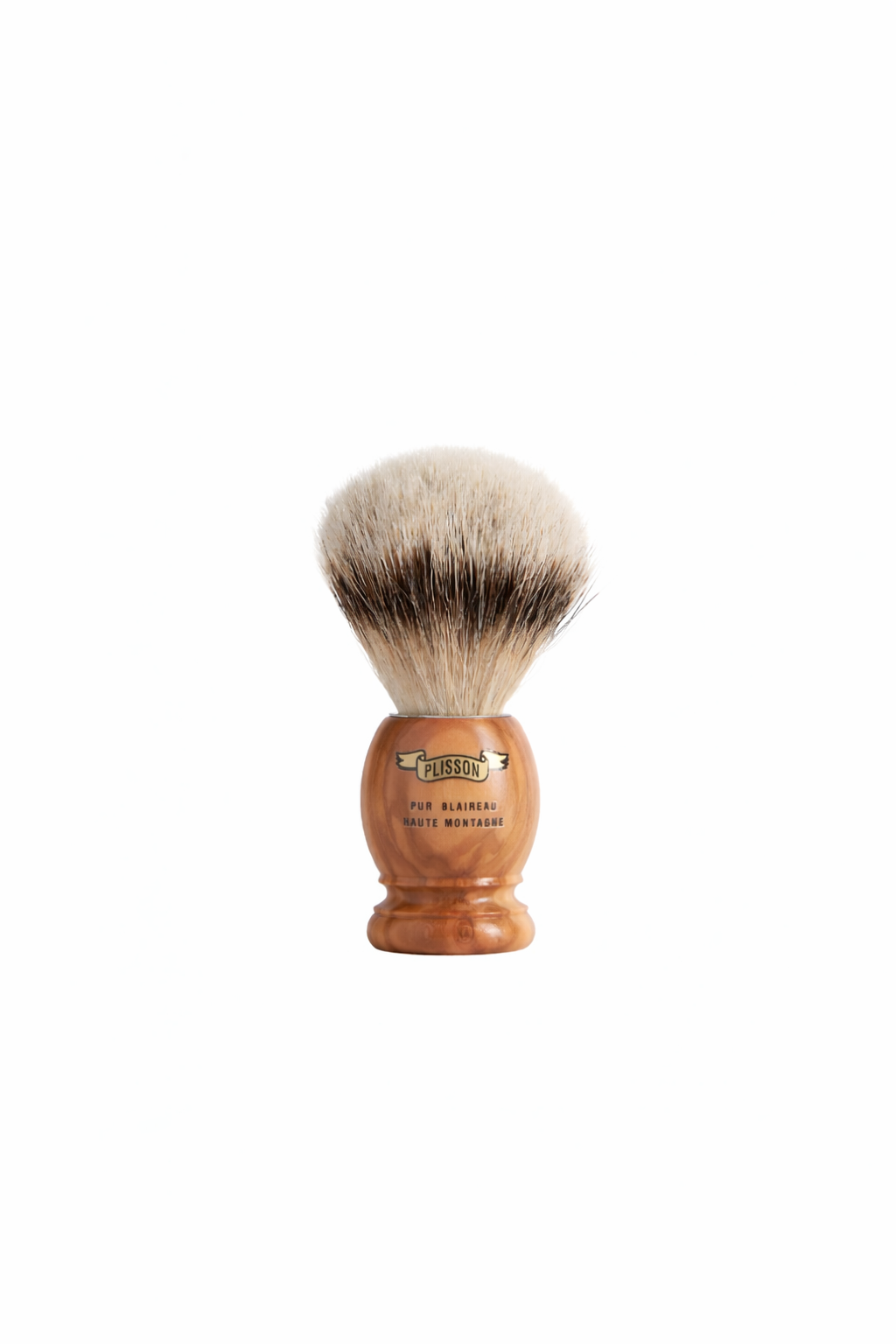 Plisson 1808 High Mountain White Olive Wood Genuine Badger Shaving Brush