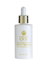 Crème Du Loch Serum bottle close-up showing texture