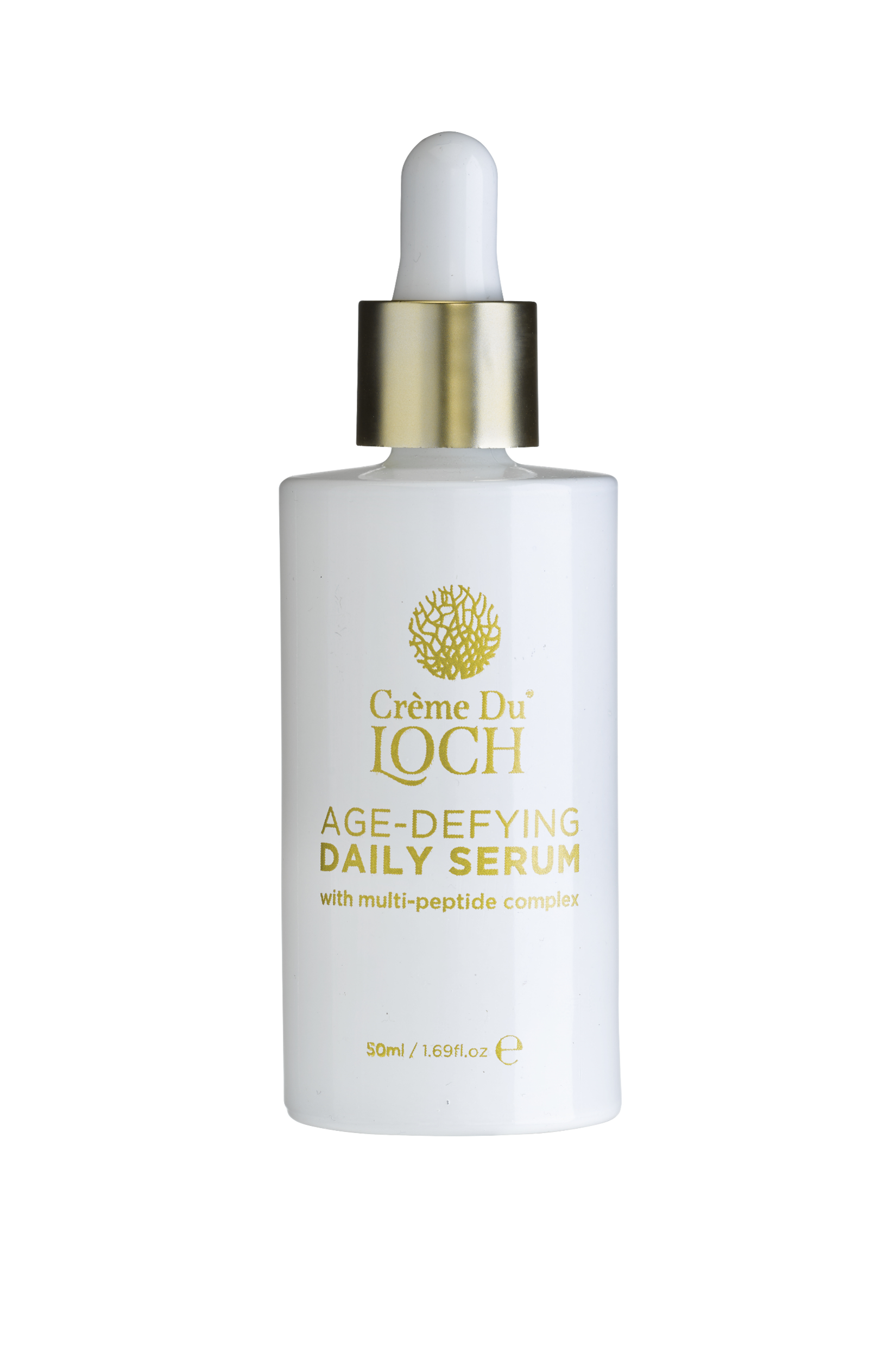 Crème Du Loch Serum bottle close-up showing texture