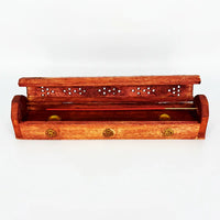 Ruby's Healing Crystals Wood Incense Storage Box