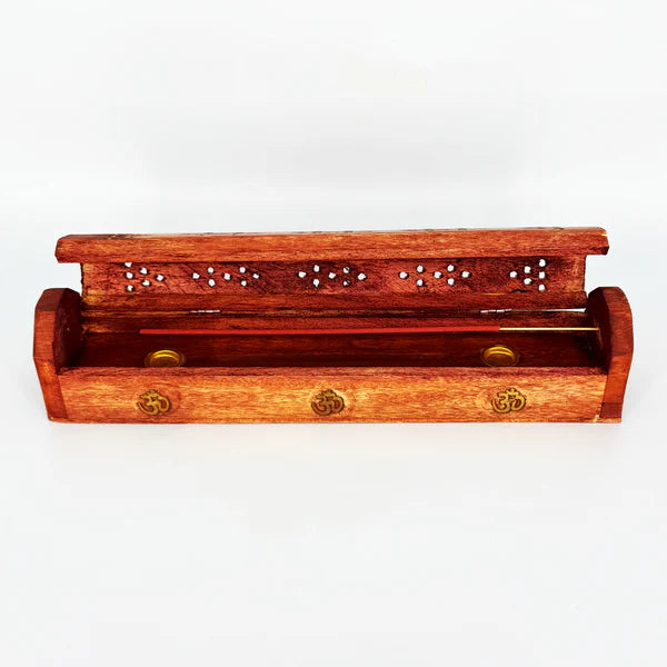 Ruby's Healing Crystals Wood Incense Storage Box