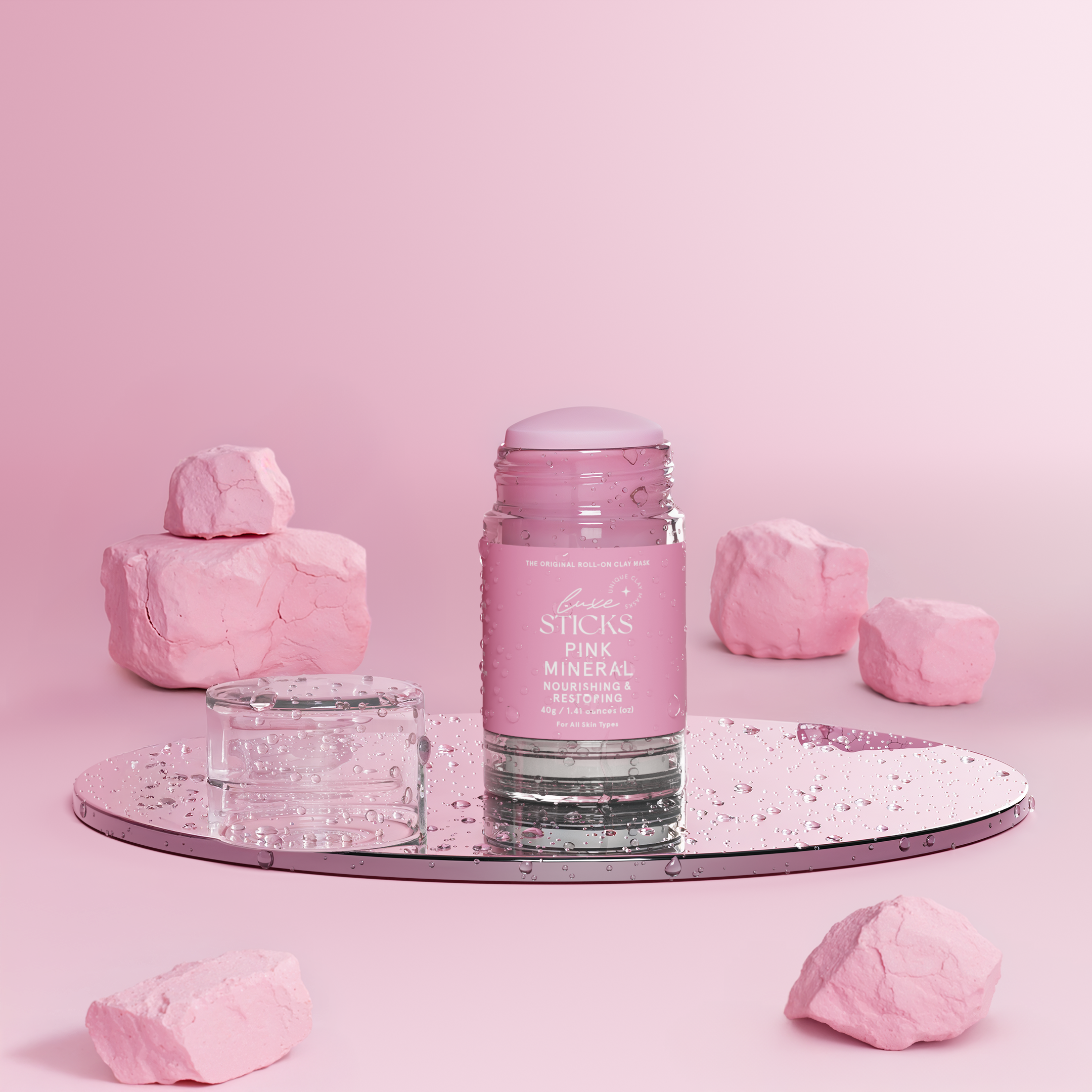 LuxeSticks Pink Mineral Clay Stick