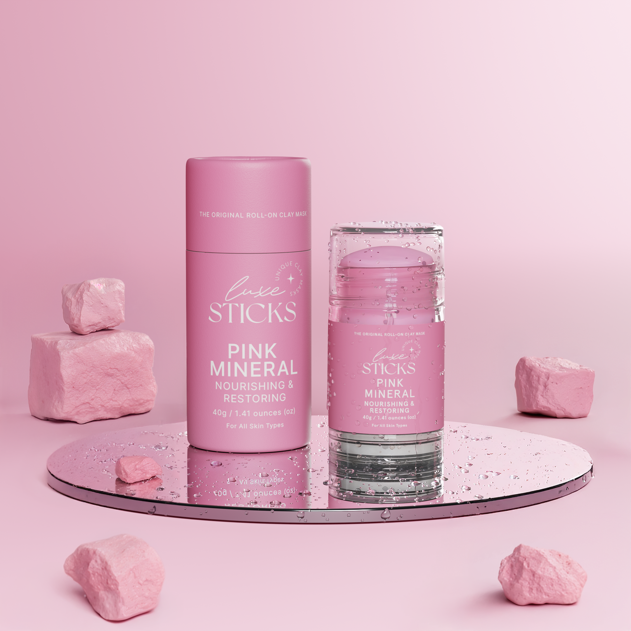LuxeSticks Pink Mineral Clay Stick