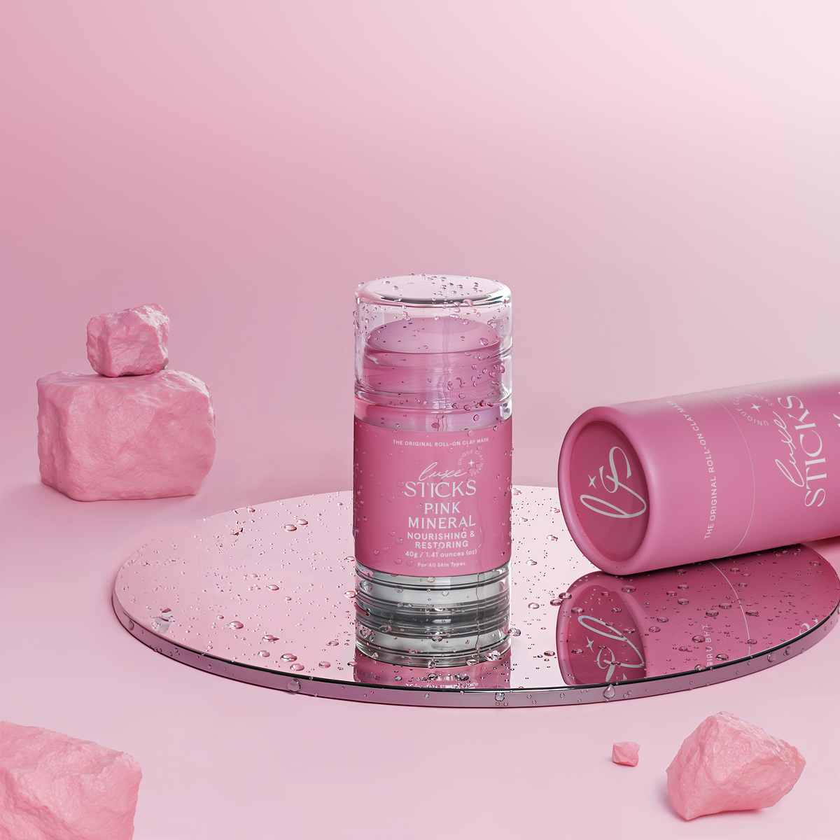 LuxeSticks Pink Mineral Clay Stick