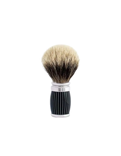 Plisson 1808 Retro Lacquer and Chrome Finish Geniune Badger Shaving Brush - European Grey - Joris