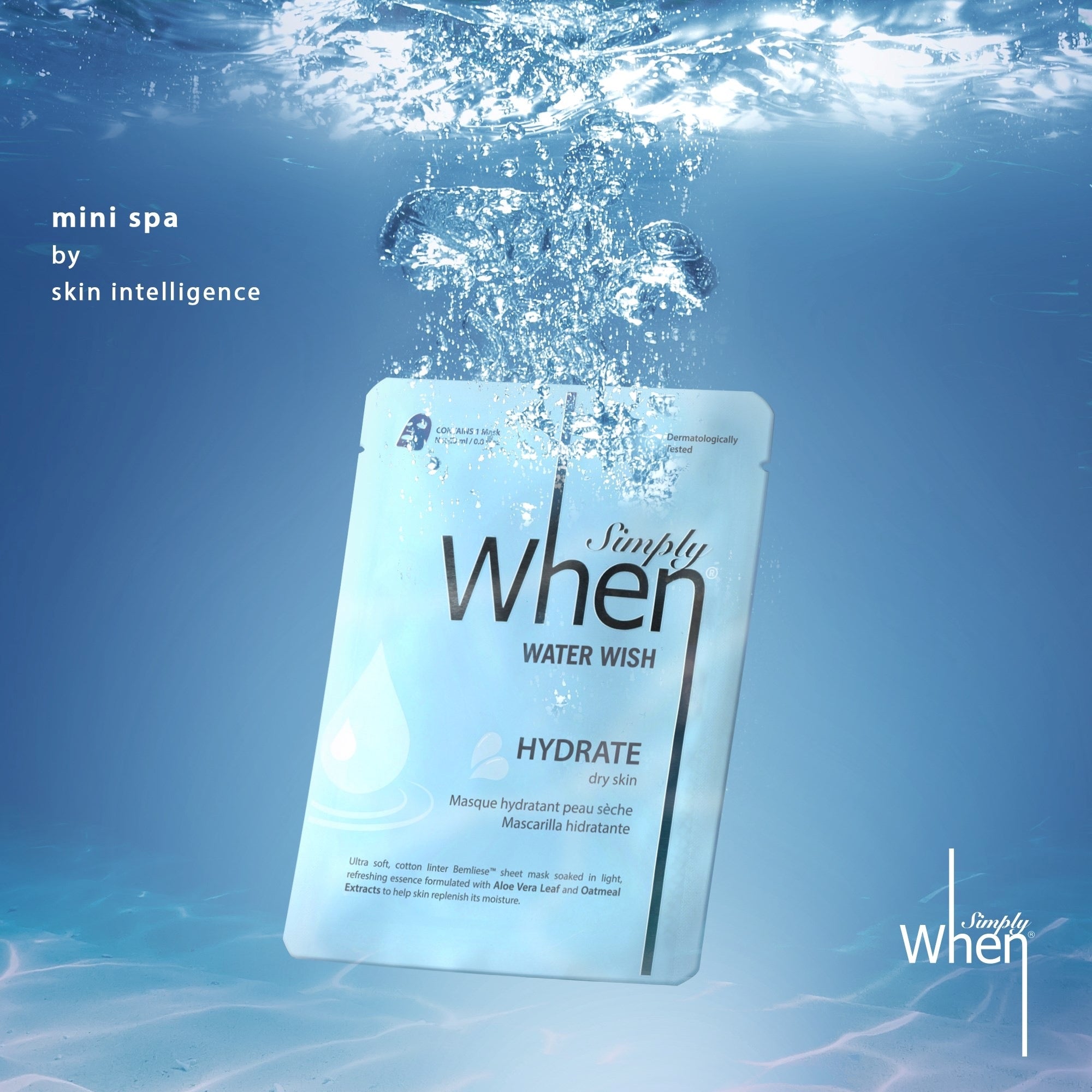 Simply When Water Wish Hydrate Ultra-Soft Cotton Linter Bemliese Sheet Mask