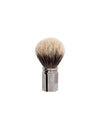 Plisson 1808 Ocatoganl Ruthenium Finish Genuine Badger Shaving Brush in European White