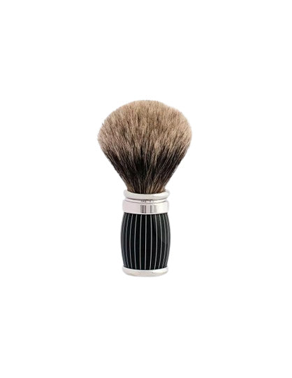 Plisson 1808 Joris Pure European Genuine Badger Grey Shaving Brush Retro Lacquer and Palladium Finish